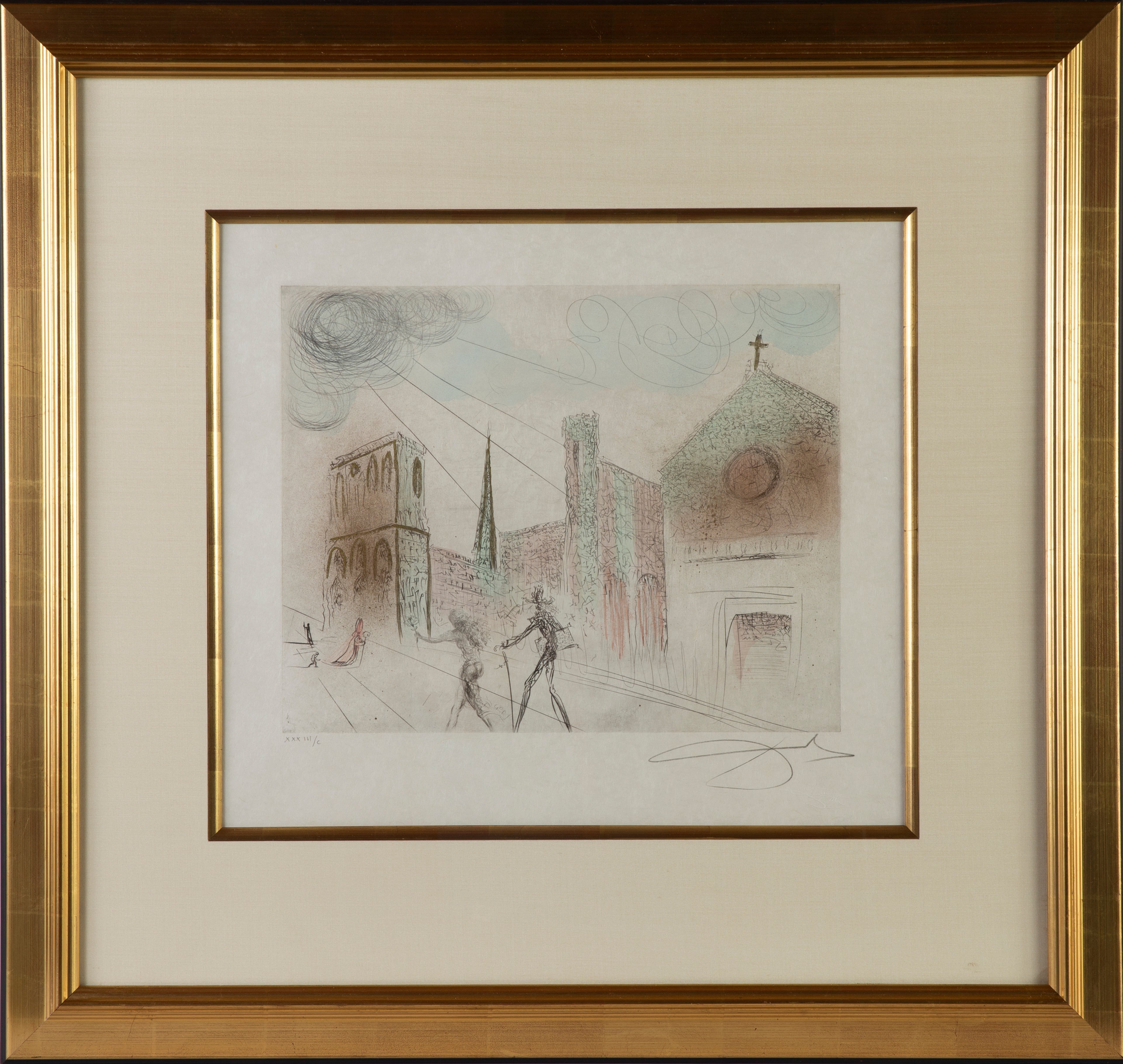 Salvador Dali, Notre Dame de Paris - Original Engraving