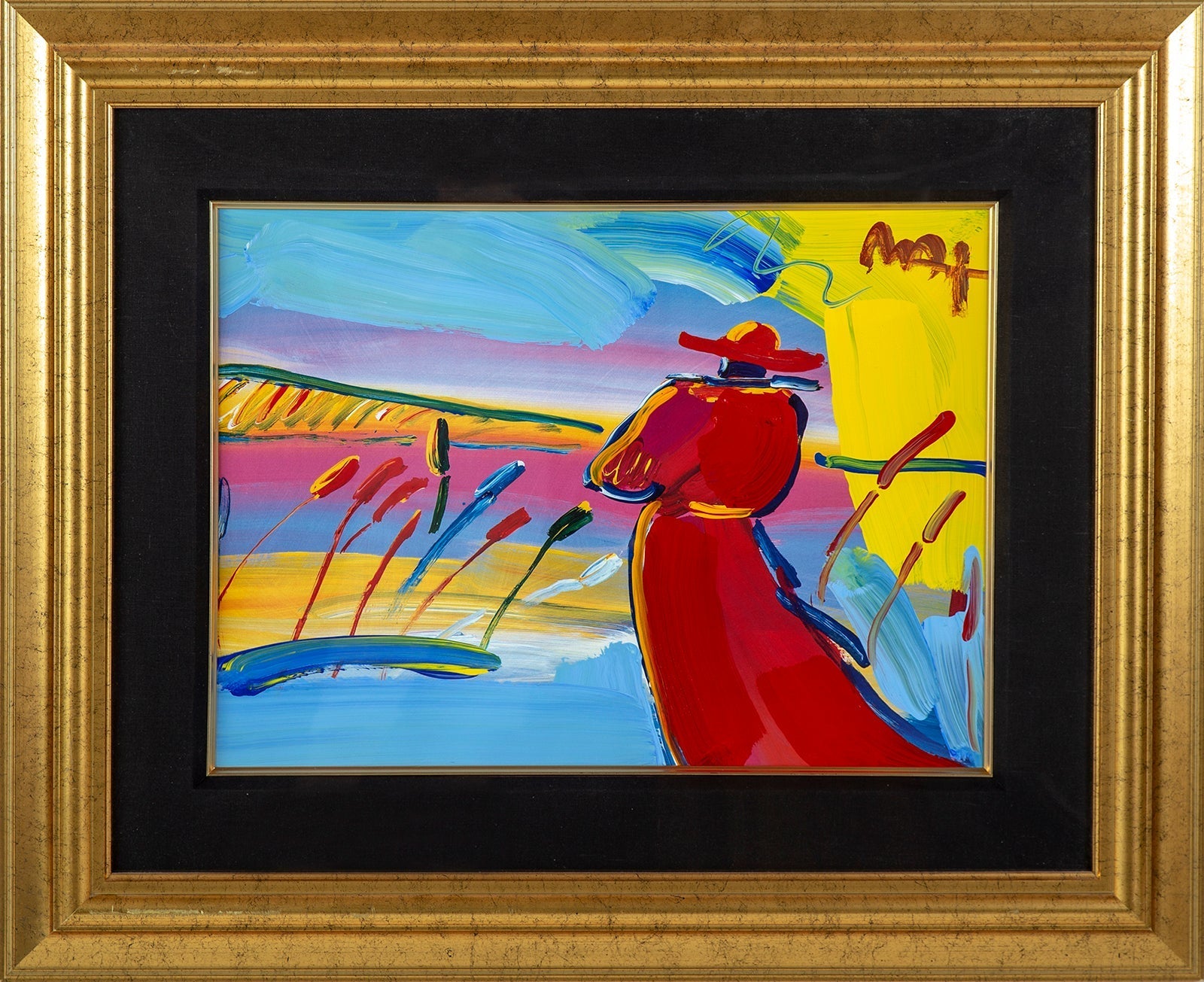 Walking in Reeds Original Acrylic Painting on Lithography Paper