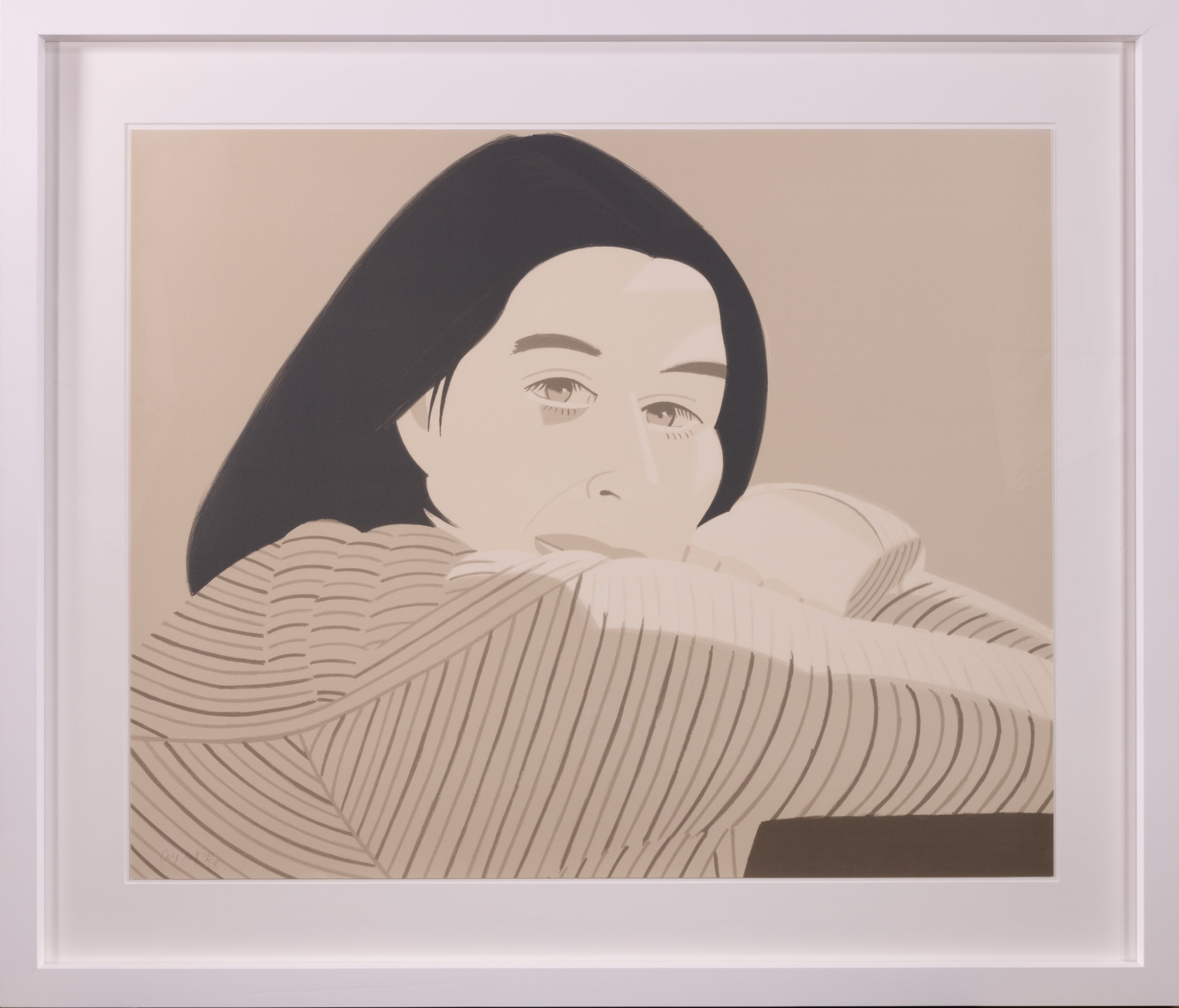 Alex Katz, Striped Jacket Signed Color Lithograph