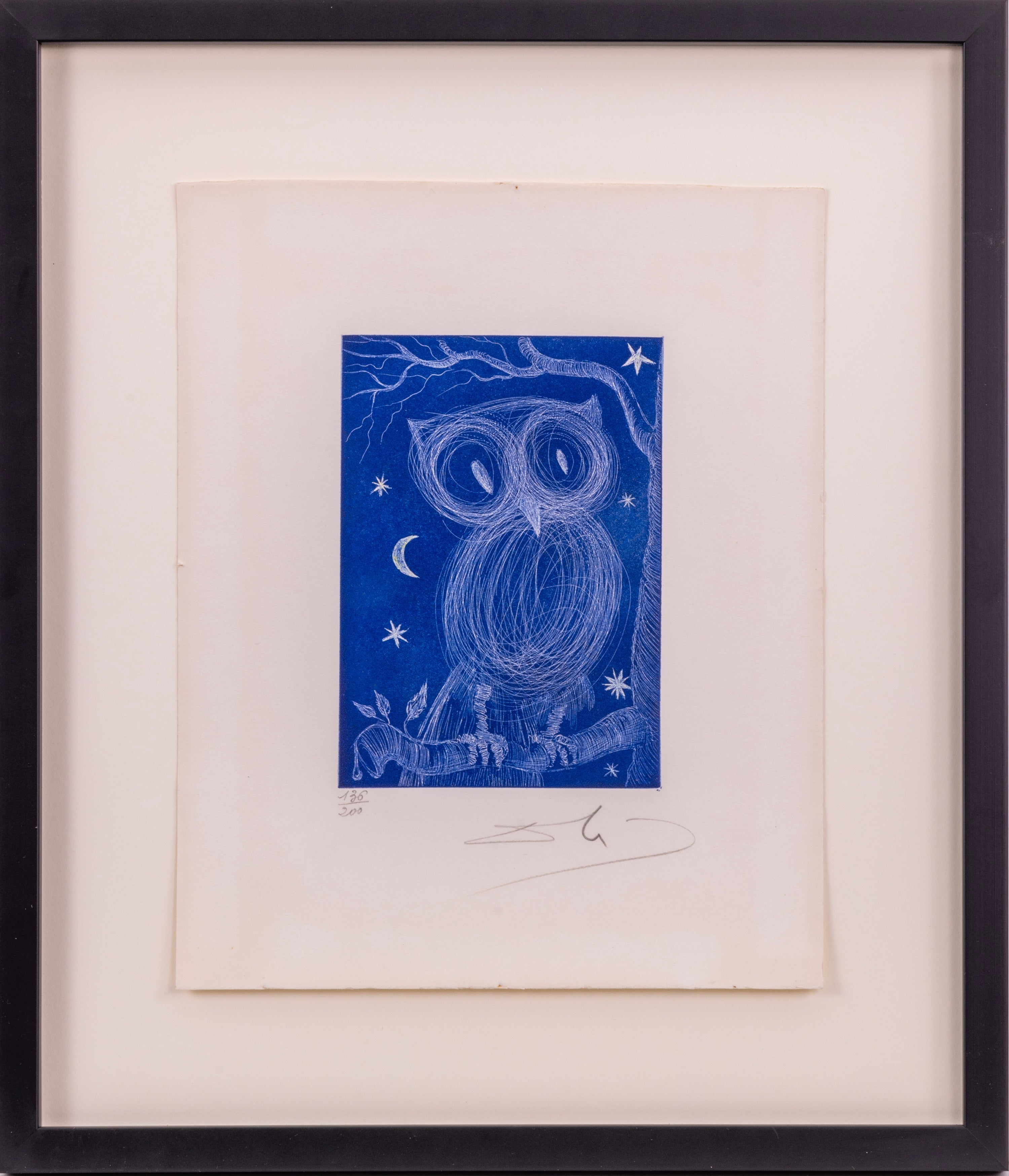 Salvador Dali, Petite Chouette Color Etching