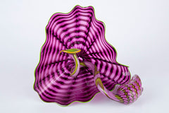 Dale Chihuly Amethyst Persian Pair Purple and Green Signed 2005 Portland Press Edition Glass