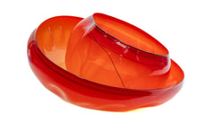 Dale Chihuly Large 25” Fire Red Basket Pair Signed Hand-Blown Glass