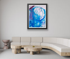 RETNA - Original Watercolor Painting Untitled Blue and Purple Abstract with COA