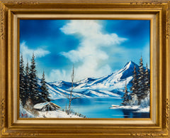 Bob Ross Authentic Signed Original Painting Winter Solitude Oil on 18” x 24” Canvas