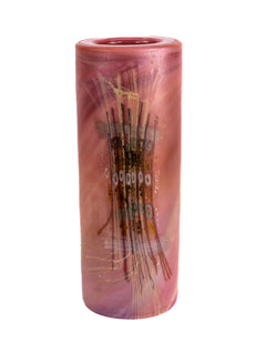 Dale Chihuly Original Early Era 1976 Signed Muted Amaranth Navajo Blanket Cylinder
