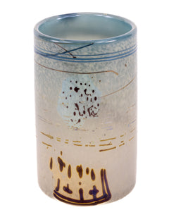 Dale Chihuly 1979 Signed Blue Grey Indian Blanket Cylinder Glass Sculpture