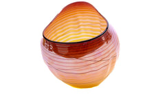 Chihuly Signed Coral Basket Hand Blown Contemporary Glass Sculpture