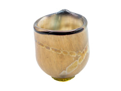 Dale Chihuly 1978 Signed Early Era Hand Blown Glass Camel Espresso Tabac Basket