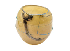Dale Chihuly 1977 Signed Early Era Hand Blown Glass Flax Espresso Tabac Basket