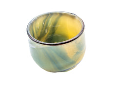 Dale Chihuly 1978 Signed Early Era Hand Blown Glass Forrest Green and Yellow Basket