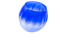 Dale Chihuly Paris Blue with Black Threads Signed Hand Blown Glass Basket