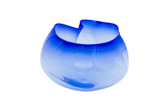 Dale Chihuly Paris Blue with Black Threads Hand Blown Glass Basket with Appraisal