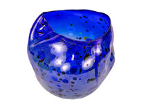 Dale Chihuly - Unique Cobalt Basket Signed 1998 Hand-Blown Glass Art
