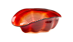 Dale Chihuly Crimson Seaform with Black Lip Wrap Signed Hand Blown Glass Sculpture