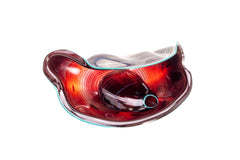 Dale Chihuly 1986 Large Glass Oxblood Seaform with Turquoise Lip Wrap
