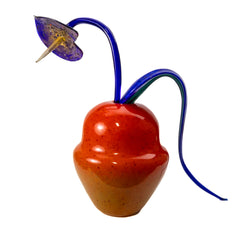 Dale Chihuly, Red-Orange and Violet Ikebana - 2001 Signed Large 36x32 Hand Blown Glass