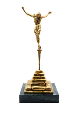 Salvador Dali, Christ of St. John of the Cross - Gold Sculpture