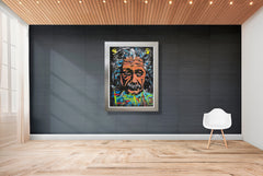 Denny Dent Rare Albert Einstein Signed Large 71” Original Painting