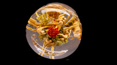 Paul Stankard Signed Hand Blown Glass Experimental Paperweight Sculpture Root People with Seed Pods and Moss