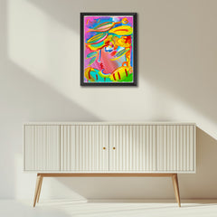 Peter Max, Blushing Beauty - Ver II #31 Original Mixed Media Painting 1995 with Signature, Label, and Studio Documentation