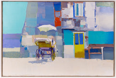Nicola Simbari's, Untitled (Carriage) - a vibrant 1967 original oil on canvas, blending abstract expressionism and post-impressionism