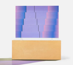 Vasa, Monumental Block Purple & Pink - 1987 65” Acrylic Sculpture with Stand