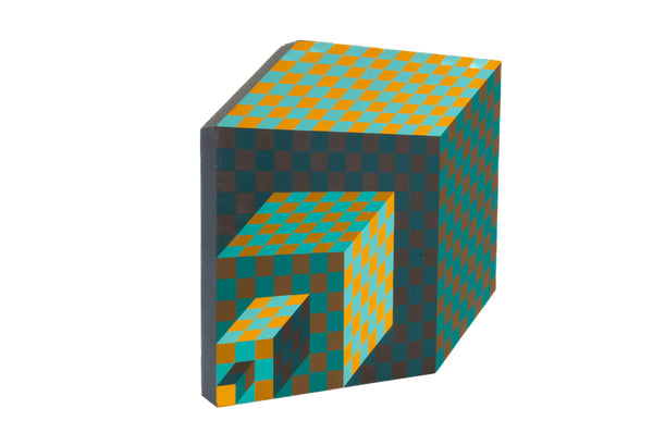 Victor Vasarely Felhoe Hand Painted Wood Sculpture with $15,000 Appraisal