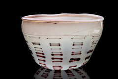 Dale Chihuly Tabac Basket with Oxblood Stripes 1977 Early Rare Glass Sculpture Best offer