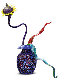 Massive Illuminated Commissioned Ikebana Hand Blown Glass Sculpture 50" four piece 100k+