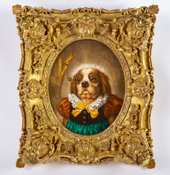 Donald Roller Wilson Original Dog Portrait Oil Painting Wondering At It Art
