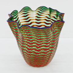 Large Authentic Hand Blown Glass Sculpture Seaform Basket