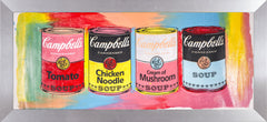 Campbells Soup Quad Warhol Famous Assistant, Pop Art Oil Painting