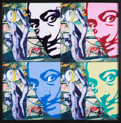 Steve Kaufman Hommage To Salvador Dali Quad Original Oil Painting Documented
