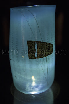 Dale Chihuly Super Rare 1980 Navajo Blanket Cylinder Signed with Drawing of Dale