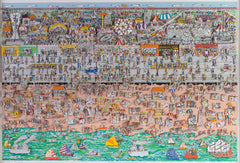 James Rizzi On the Boardwalk Signed Mixed Media 3D Screenprint Contemporary Art