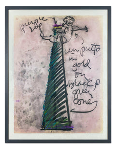 Dale Chihuly Untitled Putti Vase Charcoal and Pastel Contemporary Art Drawing