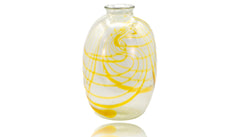 Dale Chihuly c. 1970 Clear with Yellow Stripes Pilchuck Oval Hand Blown Glass Vase with $20,000 Appraisal