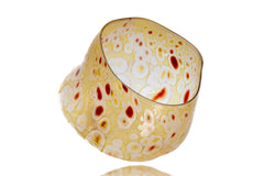 Dale Chihuly 1980 Signed Peach Spotted Hand Blown Glass Basket
