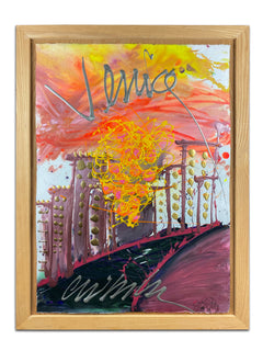 Dale Chihuly over Venice Original Acrylic Drawing Contemporary Art Painting