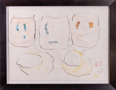 Dale Chihuly Cylinders and Baskets Charcoal and Watercolor Signed Original Painting Contemporary Art