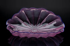 Large Pink Original Hand Blown Glass Sculpture Signed Dated