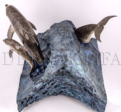 #131 Dolphin Experience Sculpture Art Furniture Coffee End Table