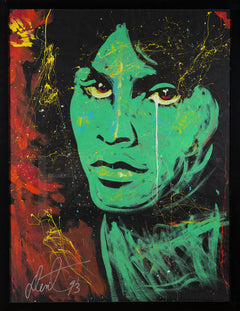 Jim Morrison Oil on Paper Original Painting Massive, 74 1/4" x 69 3/4" framed Rare