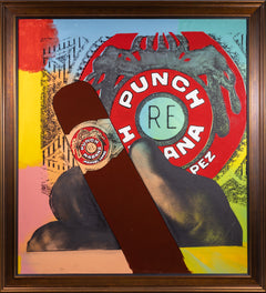 Steve Kaufman Punch Habana 47x47 Original Oil Painting Well Documented