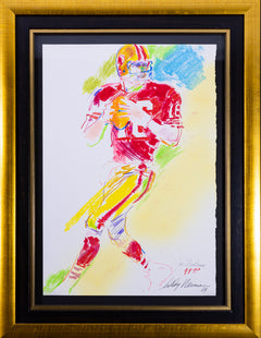 LeRoy Neiman Original Pastel Painting Joe Montana Superbowl 1989 Original COA