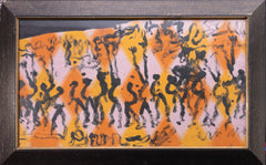 Purvis Young Spirit Dancers Large 46" Original Painting on Canvas with Foundation COA