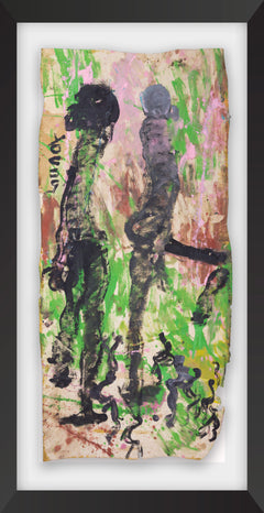 Purvis Young Signed Original Untitled Erotic Large 46" Painting on Canvas Contemporary Art