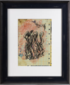 Purvis Young Signed Original Figurative Crayon Drawing