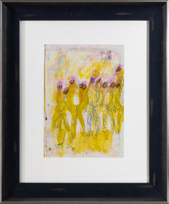Purvis Young Dual-Sided Signed Original Figurative Ink and Crayon Drawing