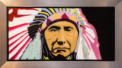 Steve Kaufman Chief Joseph Original Oil Painting Pop Art Large Unique Artwork